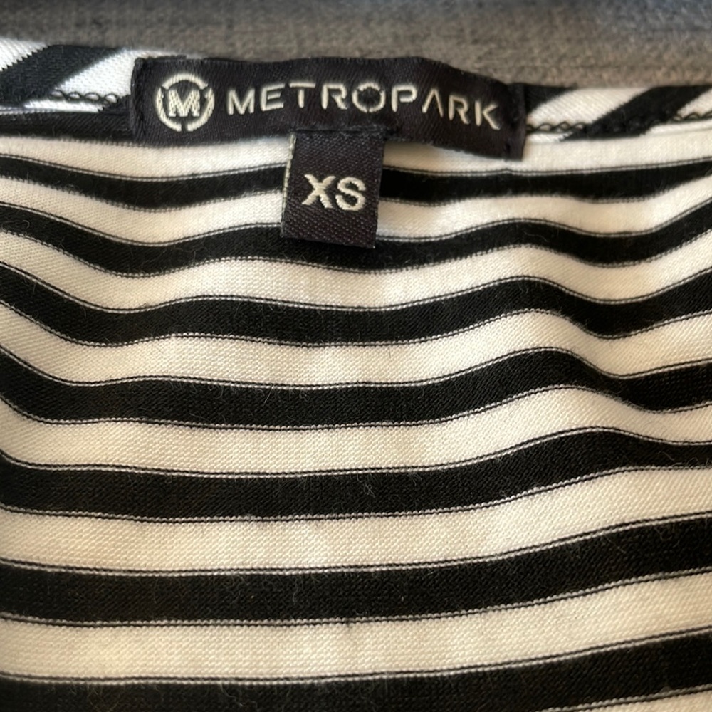 Metropark Striped Top Solid Black Mini Dress - image 3
